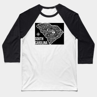 South Carolina Map Baseball T-Shirt